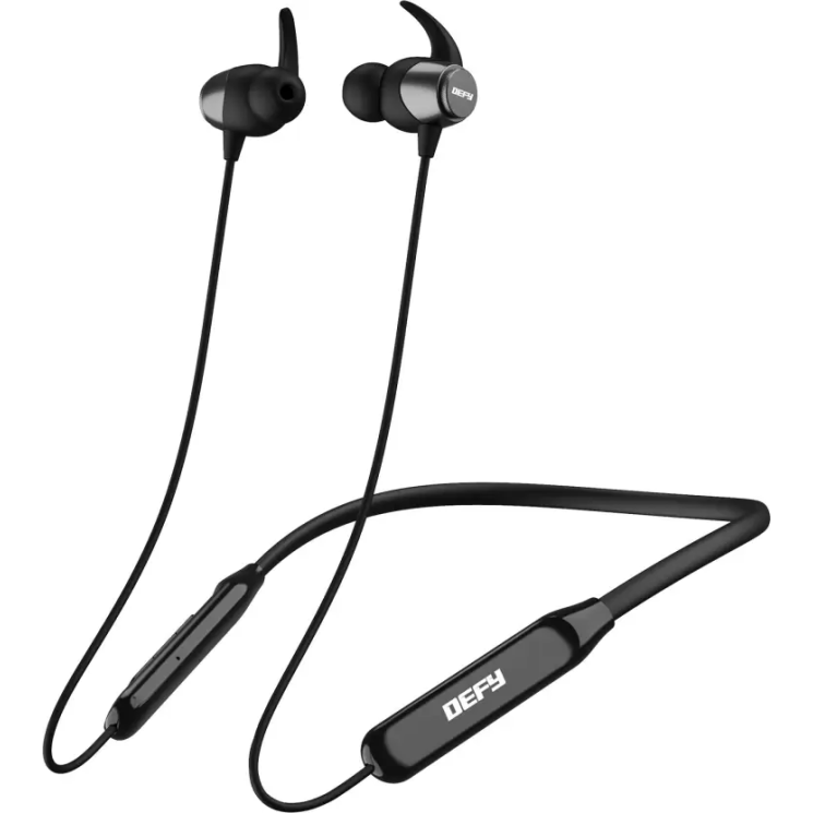 DEFY FuzionX Pro with ENC, Magnetic On/Off, Fast Charge and upto 16 Hours Playback Bluetooth Headset (Celestial Black, In the Ear) DEFY FuzionX Pro with ENC, Magnetic On/Off, Fast Charge and upto 16 Hours Playback Bluetooth Headset (Celestial Black, In the Ear)